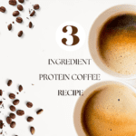 3 ingredient best protein coffee recipe image of two coffee cups and coffee grinds
