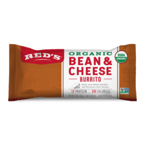 The best frozen food and meals high in protein: image ofRed's Frozen Bean & Cheese Burrito